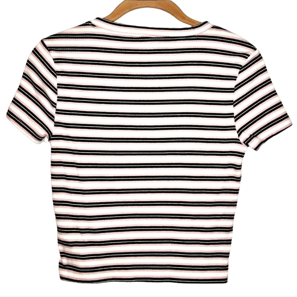 H&M DIVIDED Basic Ribbed Striped Crop Top | Y2K Style Vibes - Picture 3 of 8